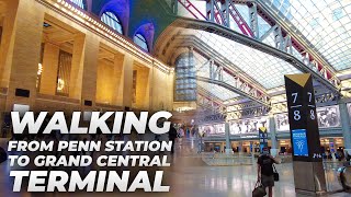 Walking NYC  Penn Station to Times Square amp Grand Central Terminal July 2021 [upl. by Ardnosac101]