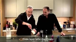 aerolatte  milk frother makes three layer caffè latte macchiato [upl. by Ahsieit673]