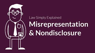 Misrepresentation and Nondisclosure  Contracts  Defenses amp Excuses [upl. by Hoppe474]