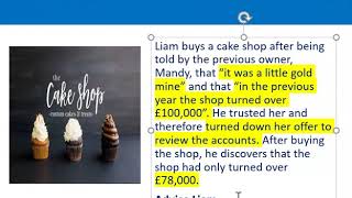 How to apply misrepresentation Liam cupcake scenario [upl. by Spector]