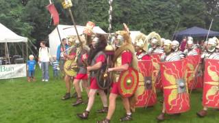 Roman Reenactment at the Amphitheatre in Caerleon Marching In [upl. by Berneta]