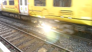 Merseyrail 507 009 making arcs at Birkdale station [upl. by Nelhsa]